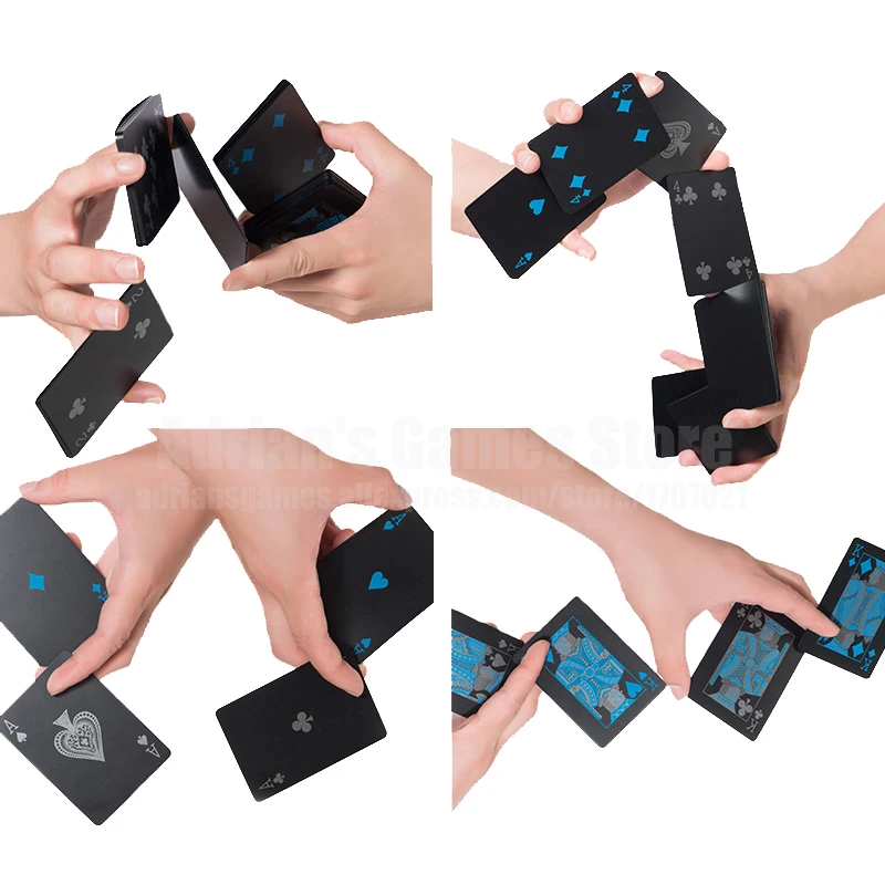 

Magic Cardistry Black Poker Cards Waterproof PVC Plastic Playing Cards 88*63mm