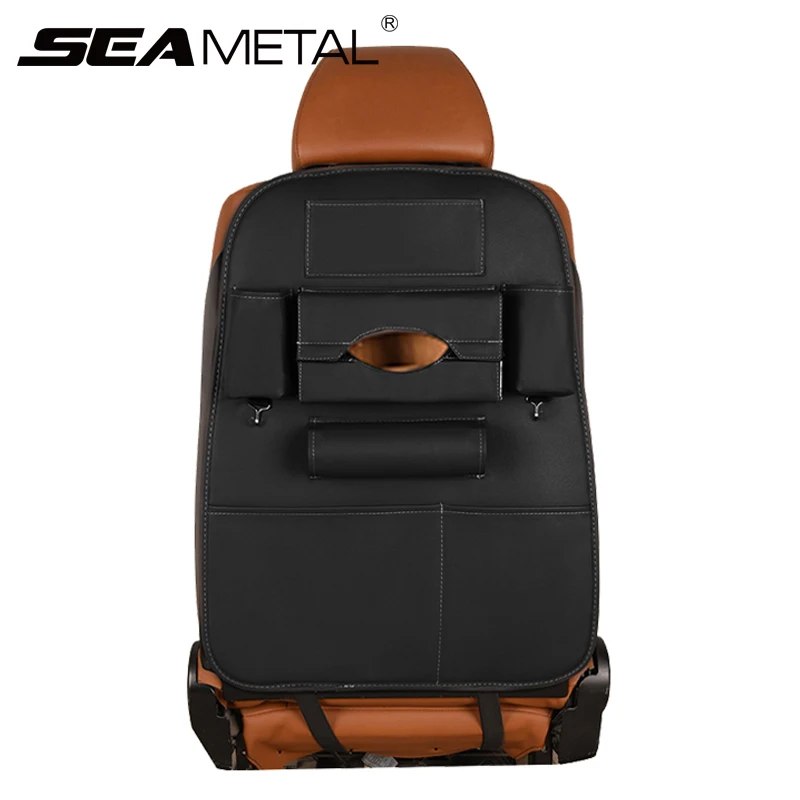 

Car Back Seat Bag Organizer Storage PU Leather Travel Box Stowing Tidying Pocket Universal Protector Kids Drink Auto Accessoires