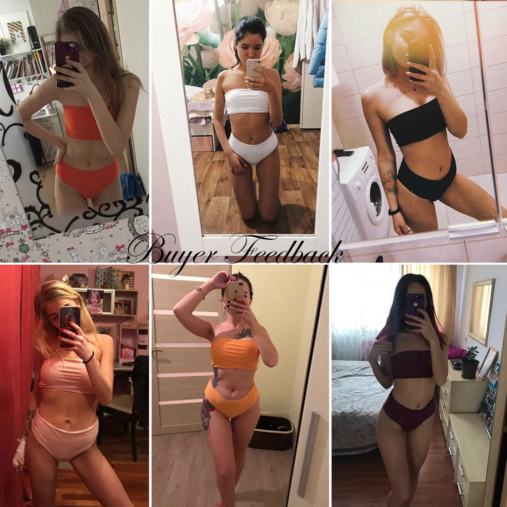 Conjunto de bikini Bandeau de pierna alta traje de baño dos piezas para mujer traje de baño Bikini de cintura alta traje de baño para mujer biquini