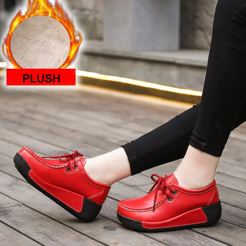 algodão quente sapatos femininos plataforma mocassins wsh3353