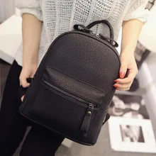 Fashion Women PU Leather Backpacks for School Teenagers Girls Japan&Korean Rucksack Leisure Shoulder Bags Black Mochila Z95