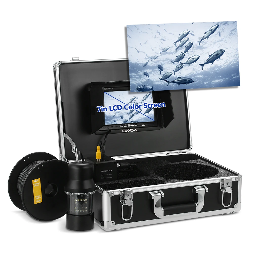 

7" LCD Underwater Camera 360 Degree Rotate Underwater Fishing Camera System Color Fish Monitor Fish Finder EU/US Plug