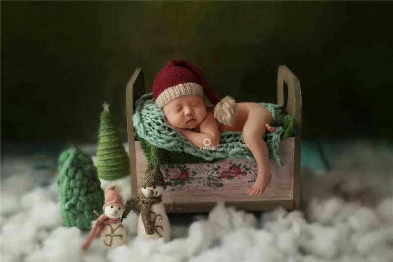 Реквизит для новорожденных; фон для фотосъемки с принтом в виде деревянной кровати; аксессуары для студийной фотосъемки в стиле ретро; реквизит для фотосъемки для маленьких девочек