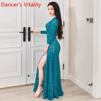 

Women Oriental Indian Belly Dance Practice Clothes New Sexy Flared Sleeves Top Modal Long Skirt Set Performance Costume