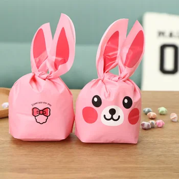 

50pcs Plastic Rabbit Ear Gift Bag Birthday Party Decorations Kids Bunny Duck Gift Bag Wedding Decoration Party Favors Gift Bags