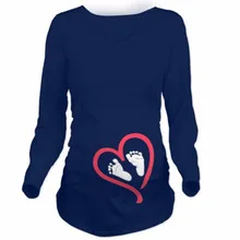 Maternity font b Pregnancy b font Clothes Cute Baby Foot Print Tee Sweater font b Hoodie
