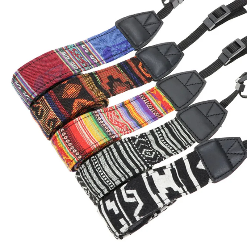 

National wind Camera Neck Shoulder Camera Strap Belt Soft SLR DSLR Durable Cotton For Nikon For Canon For Sony Vintage color
