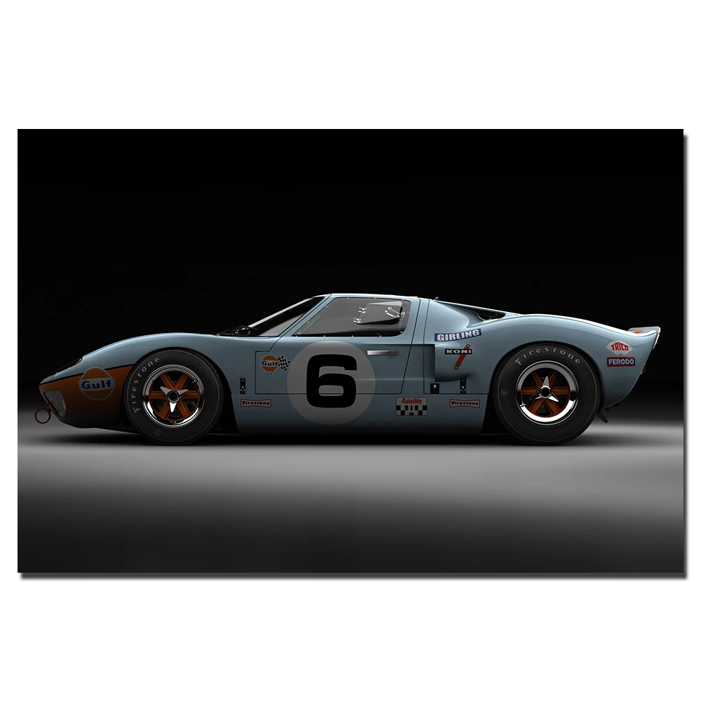 1969 Ford GT40 Le Mans Supercar плакаты настенные художественные картины декоративные для