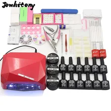 Nail Manicure Tool sets UV LED Lamp nail dryer 10ml 12 color soak off Gel Nail Polish base gel top coat uv build gel nail tools
