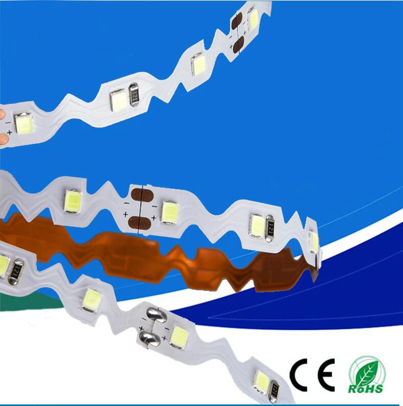 

Free Shipping SMD2835 60leds/m flexible S Shape Led Strip Light with factory price 3 years warranty
