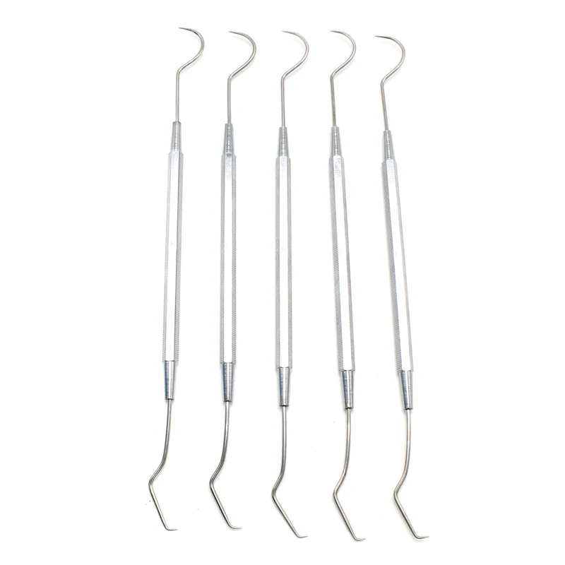 

5Pcs Dental Probe Mirror Stainless Steel Dental Dentist Prepared Tool Set Tooth Care Kit Instrument Tweezer Hoe Sickle Scaler
