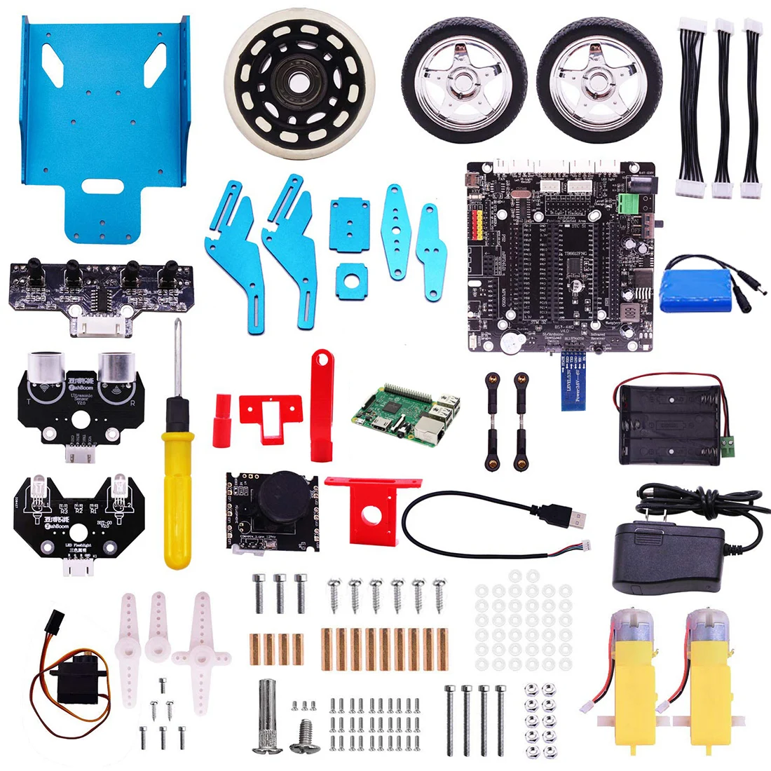 new Three-wheeled Car Shape Smart Robot Car Kit DIY Programmable Robot Kit for Raspberry4/1G