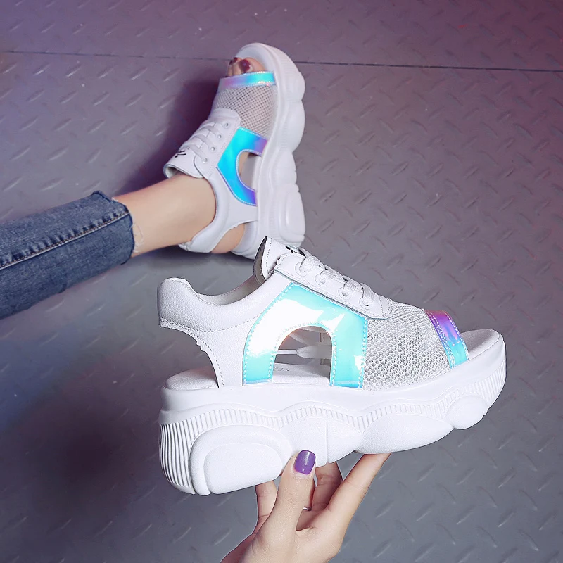 Summer Women Platform Sandals 7 High Heels Casual Chunky Sandals Woman Shoes Platform Wedges Slippers Slides Sandalias Mujer