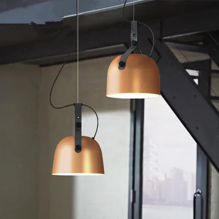 

2018 NEW Personality Design Simple American Industrial Style pendant lights Cafe Restaurant Bar Bedroom Leather Girdle lights