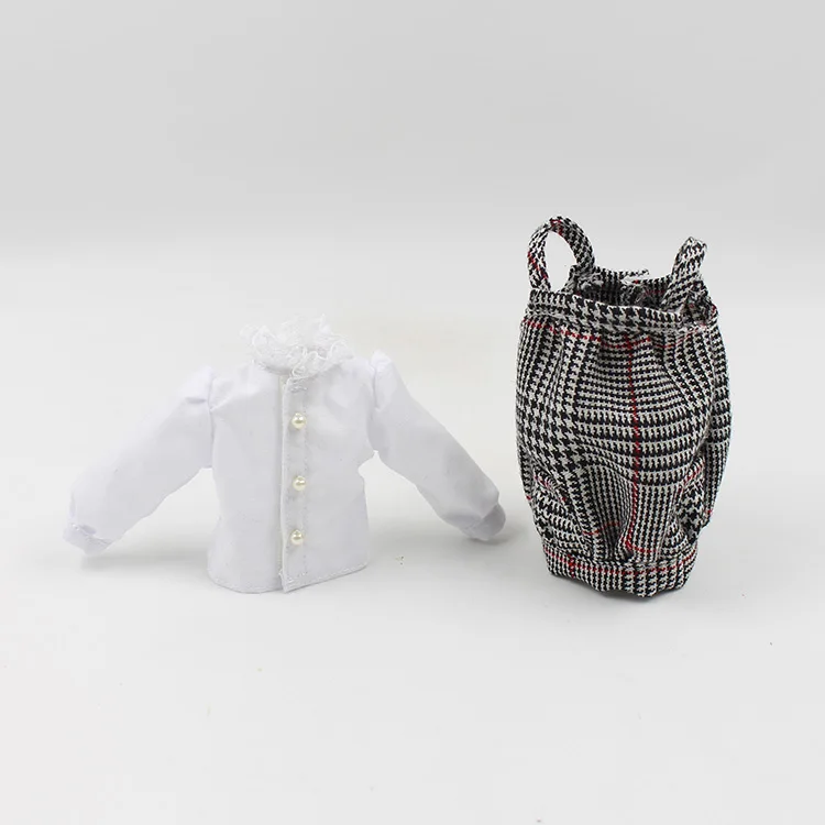 Наряды для Blyth кукольная юбка на подтяжках с рубашкой для винтажного костюма для 1/6 azone BJD pullip licca