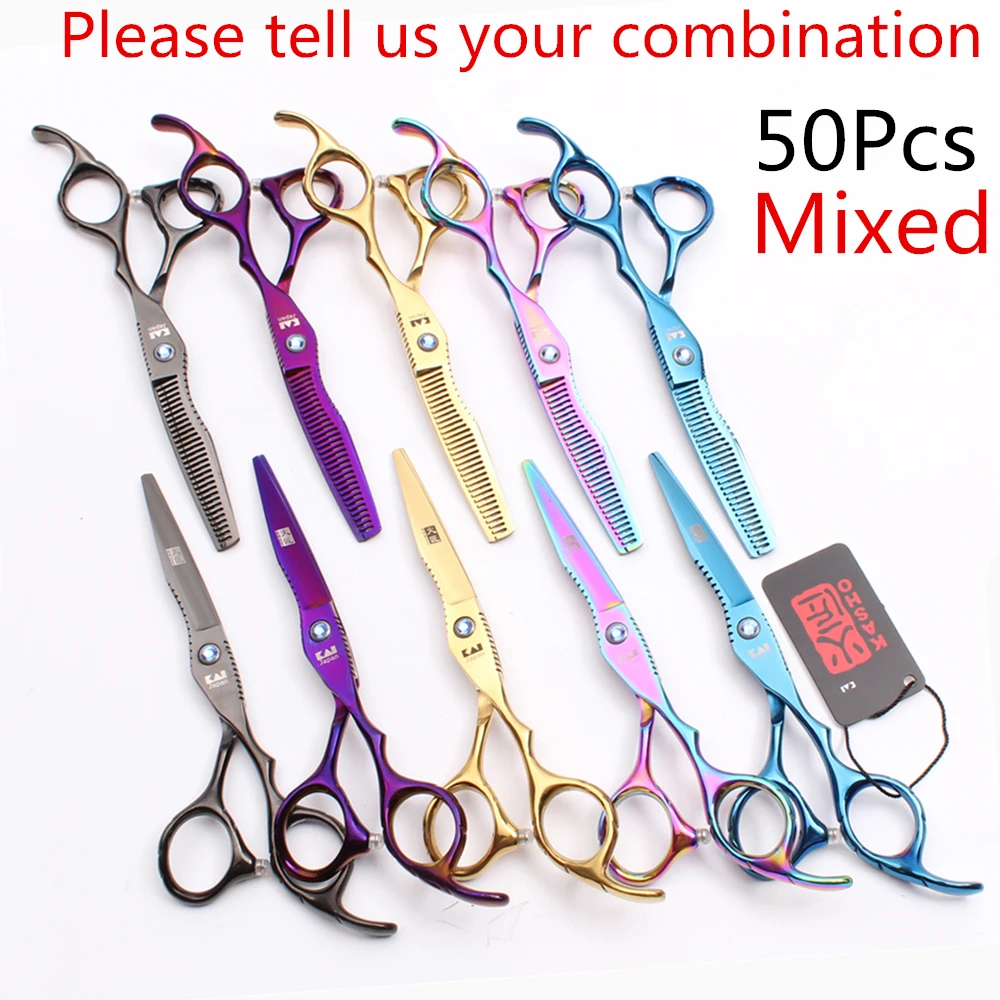 50Pcs H1011 6" Kasho Wholesale Hairdressing Scissors Barber Scissors
