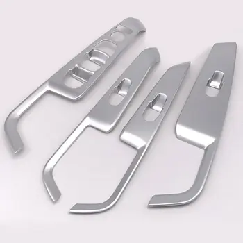 

Car Interior Silver/Carbon 4pcs Door Armrest Window Lift Button Cover Trim Frame For Nissan Kicks 2017 Car Styling Accessories