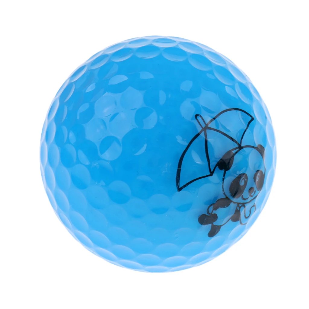 Golf Driving Ball Double Layer Golf Ball Cute Panda Golf Range Practice Ball Flexible Elastic Training Golf Ball