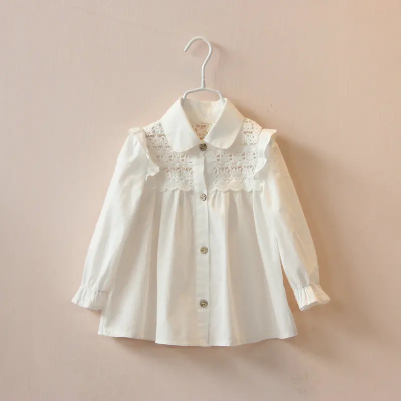 3T 8 children clothing baby girls white blouses girl kids lace full