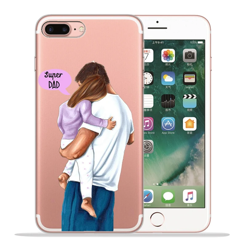 Модный чехол для телефона Super mom Dad Girl для iPhone 8, 7, 6, 6S Plus, X, XS, MAX, XR 10, мягкий силиконовый чехол Etui - Цвет: 06