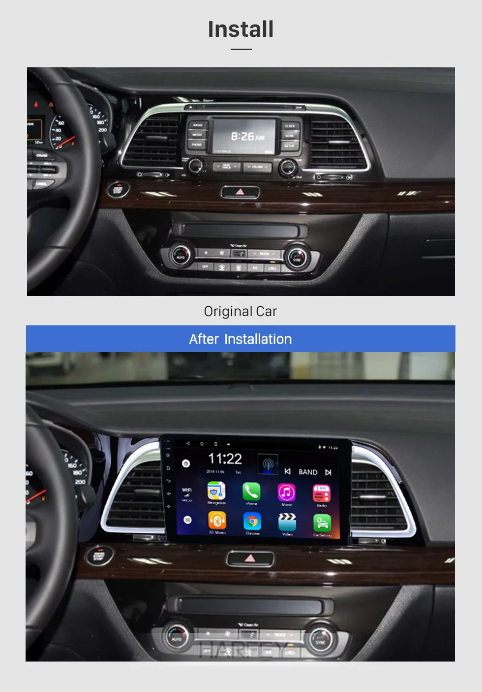 Top Harfey 9" Android 8.1/6.0 Multimedia Player Head Unit Stereo For 2018 KIA K4 Cachet 2Din Car Radio Touchscreen Wifi 4-Core 2
