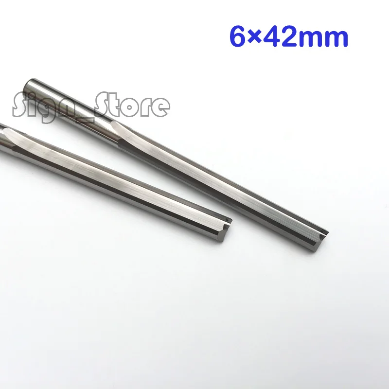 

5 pieces 6 mm 42 mm two flutes straight slot end mill CNC two dimension cutting tools router bit