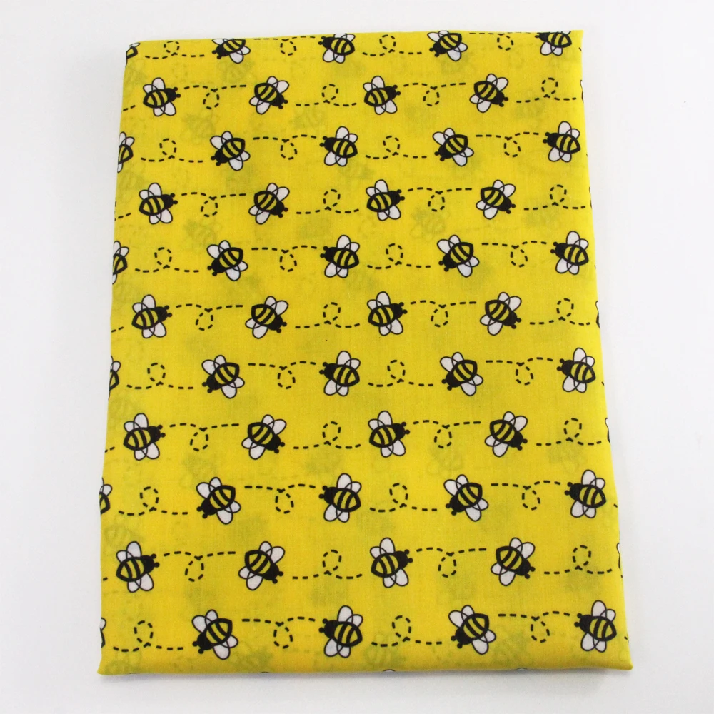 

David accessories 50*145cm Bee Polyester cotton fabric for Tissue Kids Bedding home textile for Sewing Tilda Doll,50424