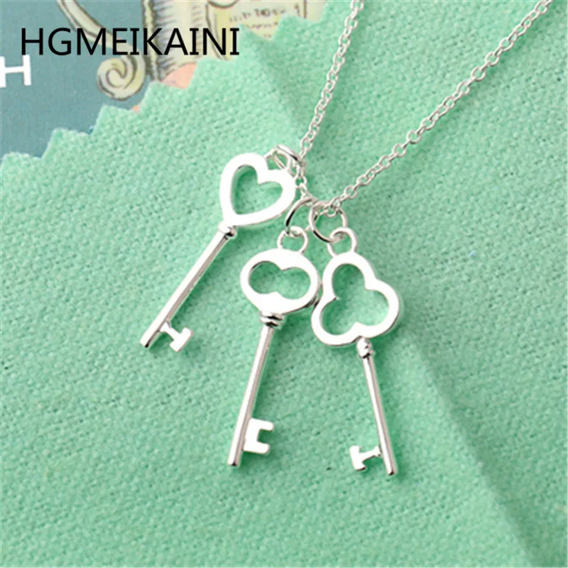 

Tiff925 silver chain in Europe and the original authentic ms key necklace charm the world fashion jewelry gifts