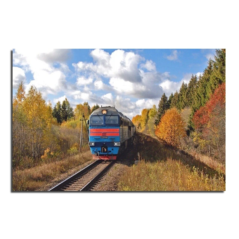 

Train 40X60 Wholesale DIY Diamond Painting Home Decoration Rhinestone Wall Stickers Embroidery Needlework