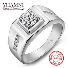 ¡ Promoción!!! galaxy 100% 925 plata esterlina hombres de lujo 6mm 1ct cz anillos de diamantes para los hombres anillos de boda del amante yh021