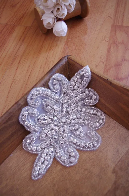 Горный хрусталь аппликация, из бисера Кристалл Аппликация Для Bridal Sash, головной убор, 20 шт./лот