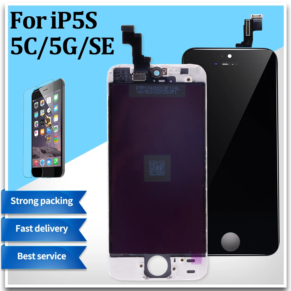 

5pcs/lot AAA Quality LCD For iPhone 5 5c 5s SE Screen Touch Digitizer Assembly Black White pantalla for iPhone 5s LCD Display