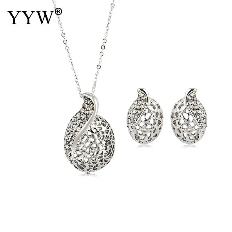 YYW 2019 New Fashion Hollow Love Miss You Earrings Necklace Jewelry Sets Classic Wedding Dress For Lover Gift | Украшения и