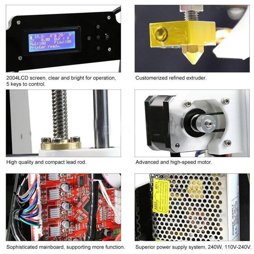 3d принтер сбой питания повторная печать A8 Prusa i3 MK8 LCD2004 MK3 Heatbed DIY kit Impresora 3D|3D