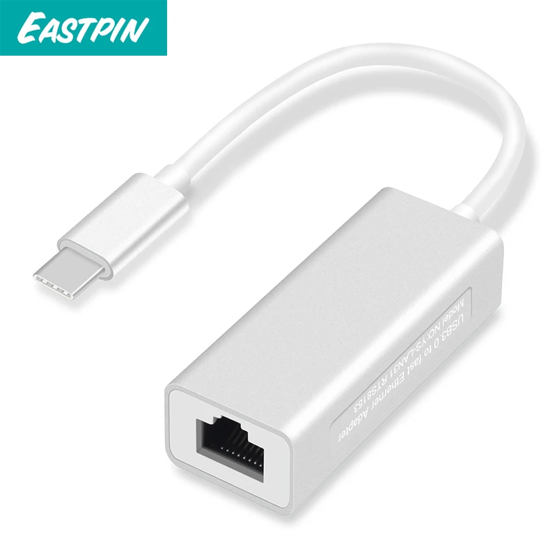 

USB C to Gigabit Ethernet Adapter, 1000M RJ45 LAN Network Adapter Compatible MacBook Pro (Thunderbolt 3 Port) iPad Pro & Mac Air