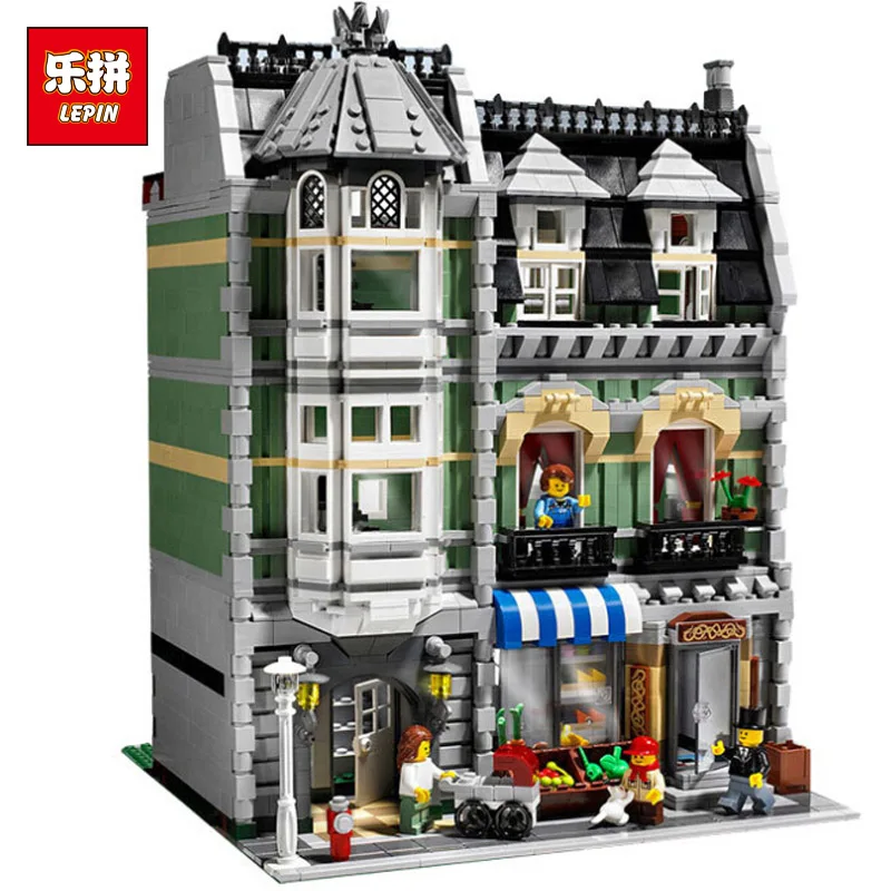 

15008 Genuine City Street Green Grocer Model Building Kit Blocks Bricks Toy Gift Compatitive with 10185 2462 Pcs