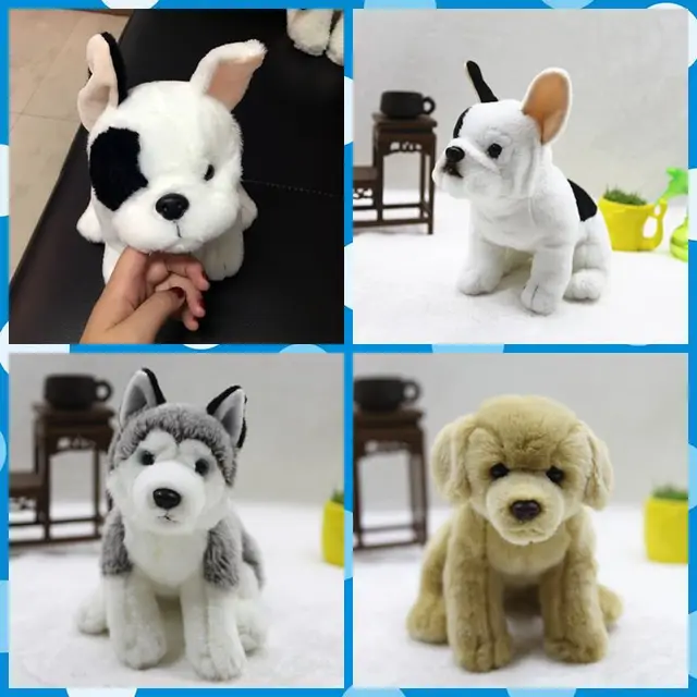 Freeshipping Lifelike Cute Plush Dogs Toy 1PC Retail Bulldog Husky