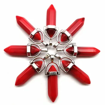 

(12 pieces/lot) Wholesale red agates Pendulum pendant bead yl062507