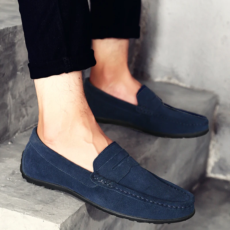 Masorini 2019 Newest Cow Suede Leather Shoes Men Breathable Loafers Rubber Slip-On Soft Hot-Brand High-Quality Footwear WW-371 | Обувь