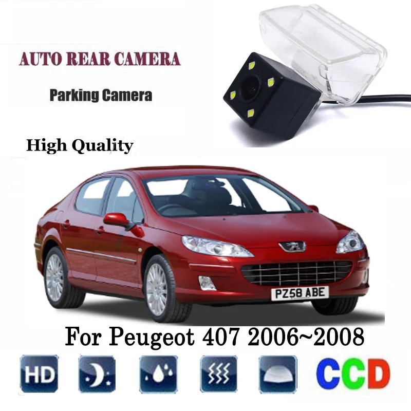 Камера заднего вида для Peugeot 407 2006 ~ 2008 CCD ночное видение RCA/светодиодный ная камера