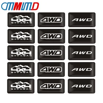 

10pcs Car styling 3D AWD Emblem 4WD Badge Decorative sticke Emblem Decal for Toyota Impreza Honda 4X4 Off Road SUV