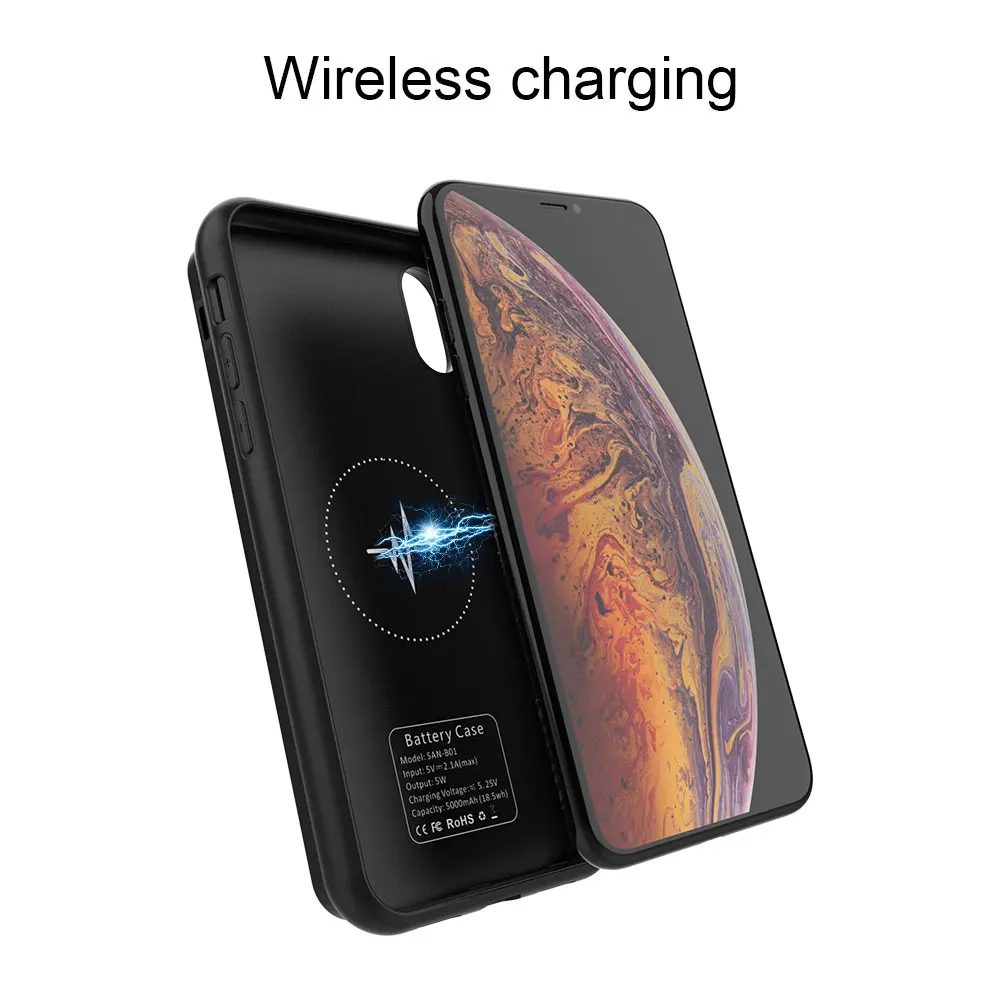 5000 мАч/6000 мАч батарея зарядное устройство чехол для iPhone X/XS/XR/X MAX быстрой зарядки