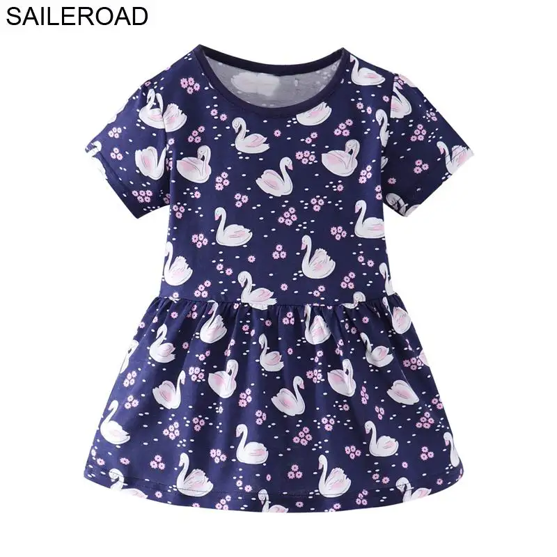 SAILEROAD Little Girls Dress with Animal Duck 2019 Kids Summer Dresses ...