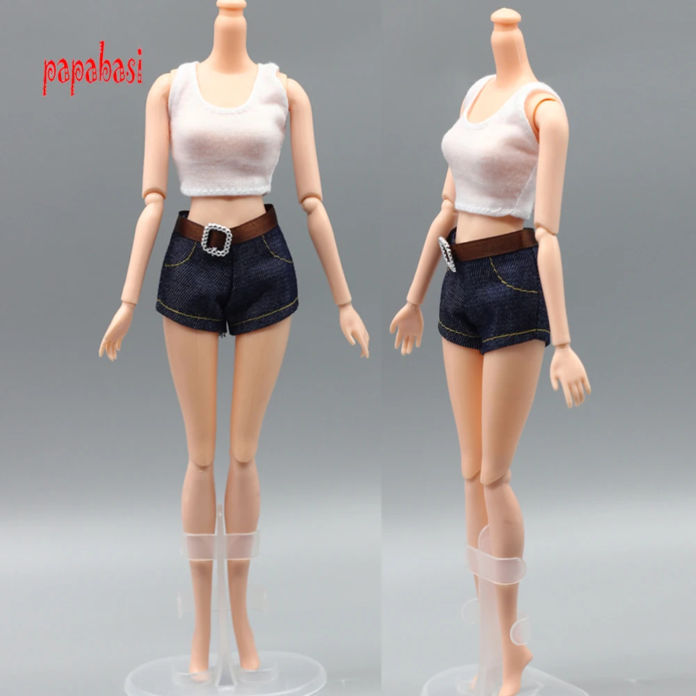 

1pcs White vest+Short trousers lifestyle Suit windbreaker Clothes Trousers For 1/6 Doll Doll Accessories