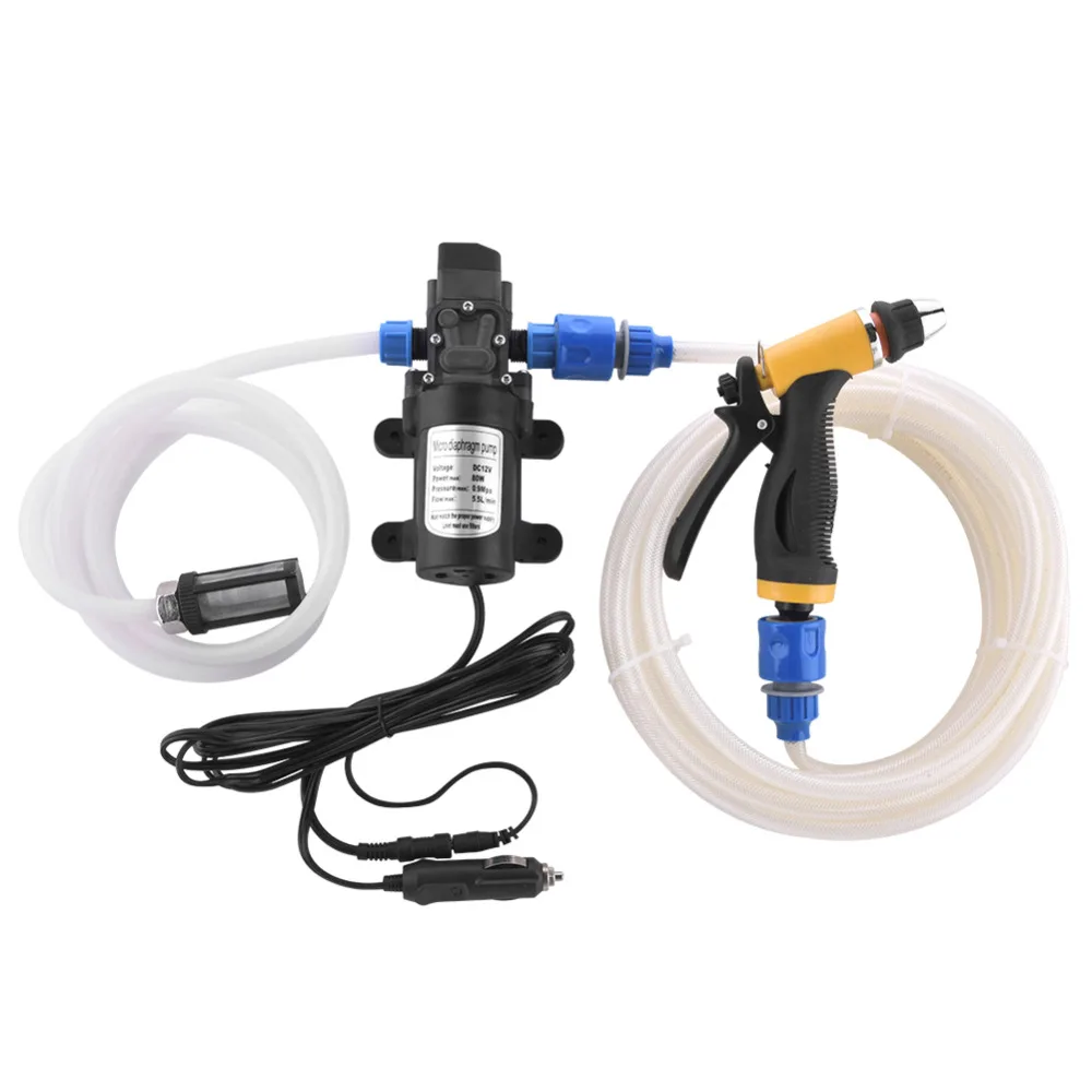 

Poratable DC 12V 80W High Pressure Self-priming Electric Car Wash Washer Water Pump Car Washer Washing Machine Cigarette Lighter
