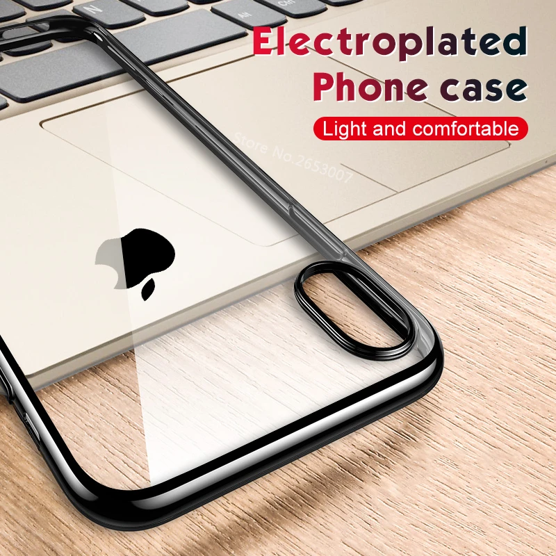 Чехол для телефона с гальваническим покрытием iPhone XR XS Max мягкие защитные чехлы из