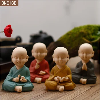 

Chinese ceramics small monk sculpture painted pottery home decoration accessories Buddha statues crafts Gift small Buddha statue