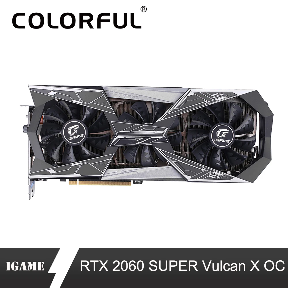 Цветная видеокарта GeForce RTX 2060 SUPER Vulcan X OC GPU Nvidia GDDR6 8G iGame PCI-E 3,0 256 бит для игрового ПК