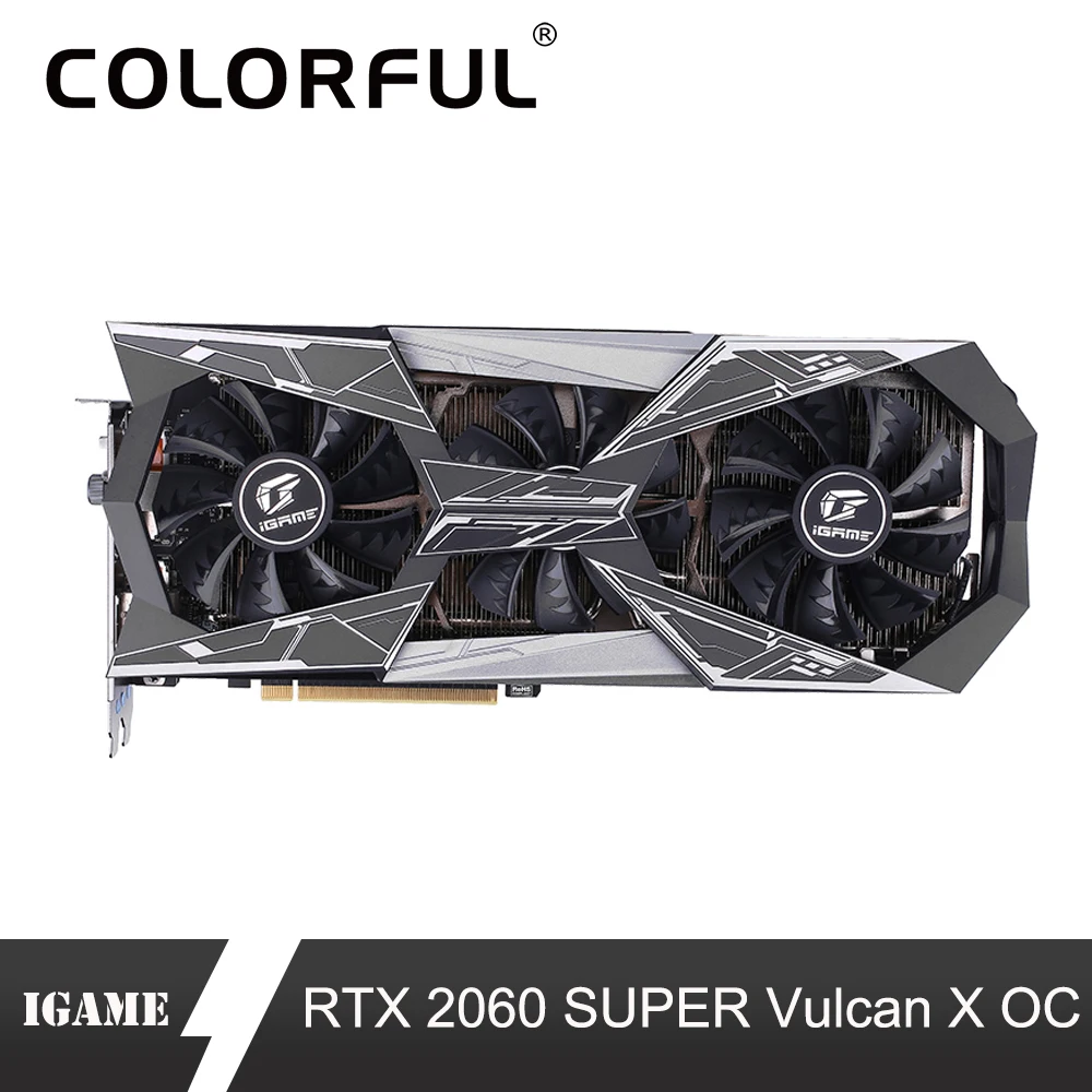 Графическая карта GeForce RTX 2060 SUPER Vulcan X OC GPU Nvidia GDDR6 8G iGame видеокарта PCI E 3 0 256 бит для