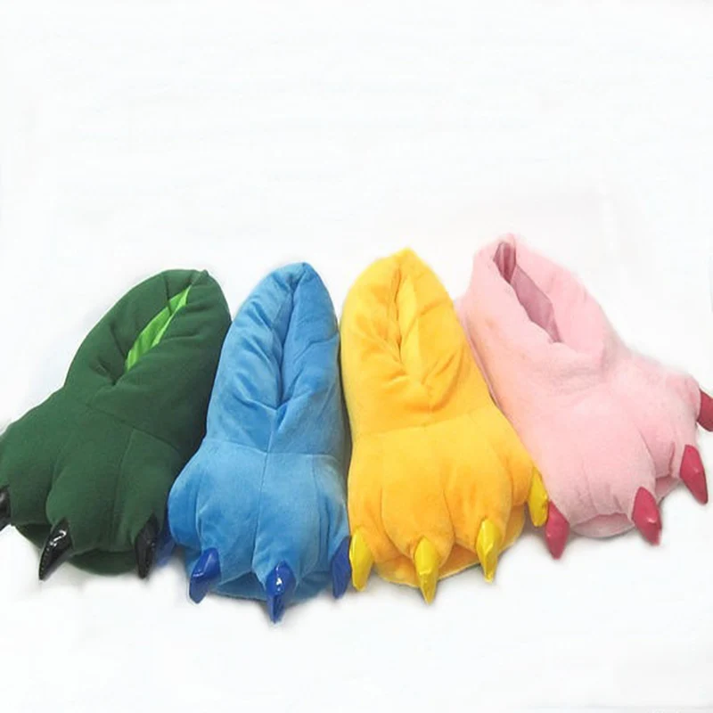 

2019 New Creative Tiger Claw Bear Claw Dinosaur Claw Slippers Home Fur All-inclusive Slippers Warm Shoes Women